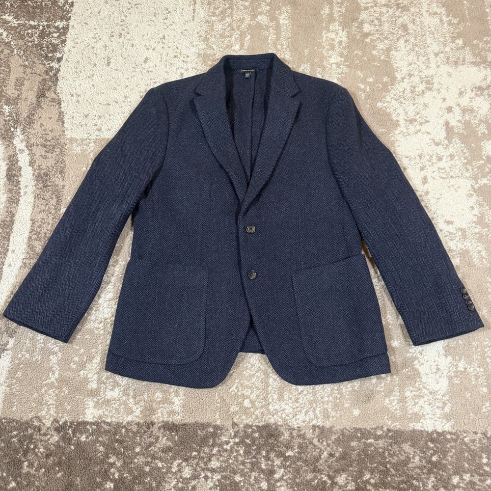 Banana Republic Mario Bellucci Italian Slim Fit Blazer Men 42S Tweed Herringbone